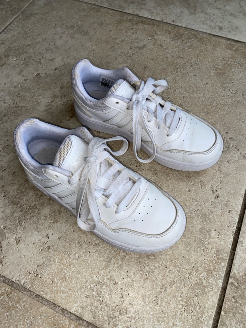 adidas Kids White Low-Top Lace-Up Sneakers